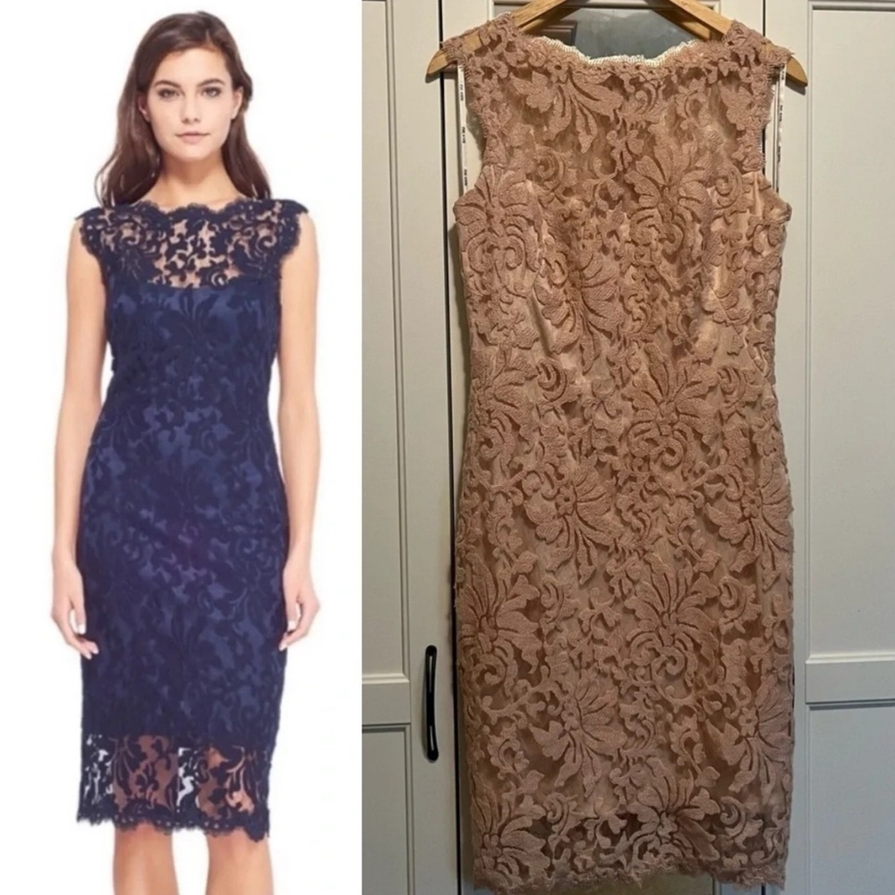 Tadashi Shoji Olena Primrose Illusion Embroidered Lace Cocktail Dress